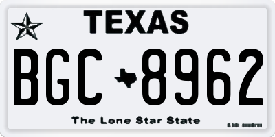 TX license plate BGC8962