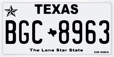 TX license plate BGC8963