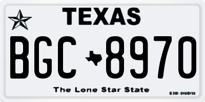 TX license plate BGC8970