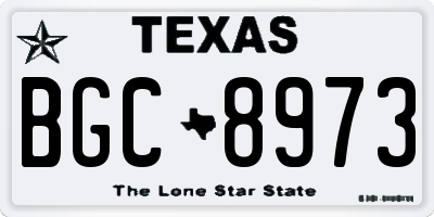 TX license plate BGC8973