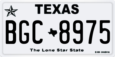 TX license plate BGC8975