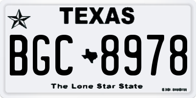 TX license plate BGC8978