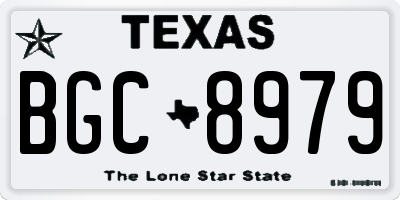 TX license plate BGC8979
