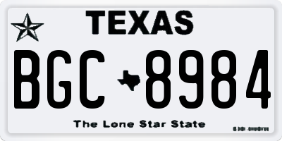 TX license plate BGC8984