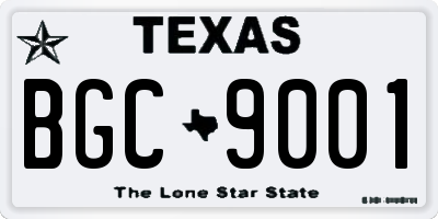 TX license plate BGC9001
