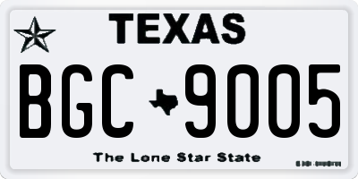 TX license plate BGC9005