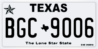 TX license plate BGC9006