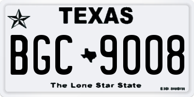 TX license plate BGC9008