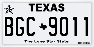 TX license plate BGC9011
