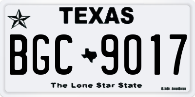 TX license plate BGC9017