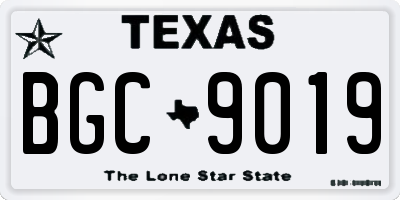 TX license plate BGC9019