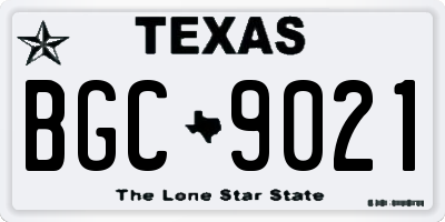 TX license plate BGC9021