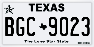 TX license plate BGC9023