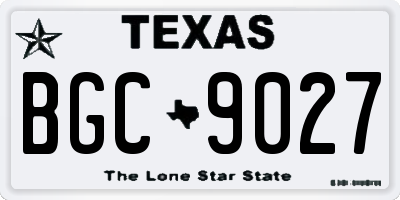 TX license plate BGC9027