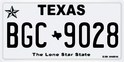 TX license plate BGC9028
