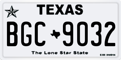 TX license plate BGC9032