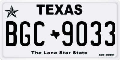TX license plate BGC9033