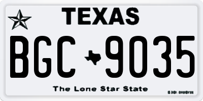 TX license plate BGC9035
