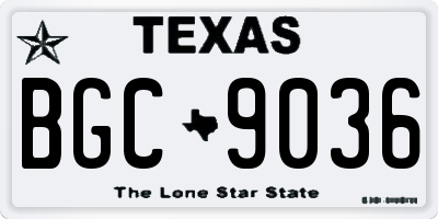 TX license plate BGC9036