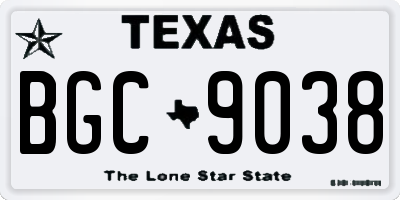 TX license plate BGC9038