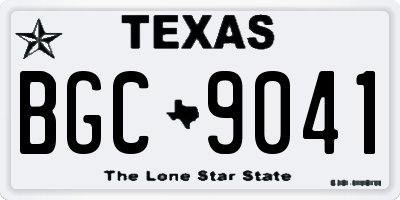 TX license plate BGC9041