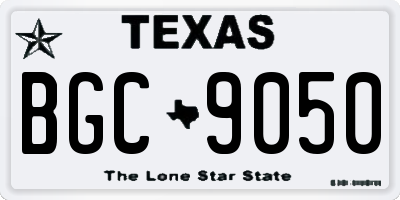 TX license plate BGC9050