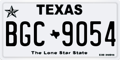TX license plate BGC9054