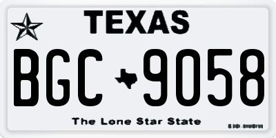 TX license plate BGC9058