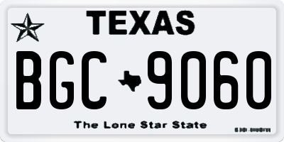 TX license plate BGC9060