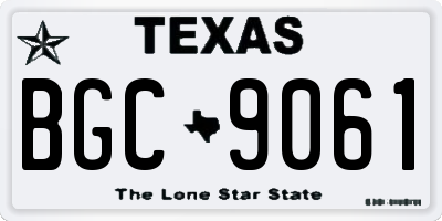 TX license plate BGC9061