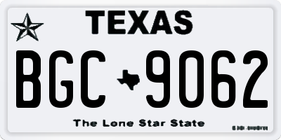 TX license plate BGC9062