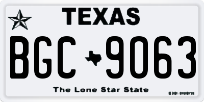 TX license plate BGC9063