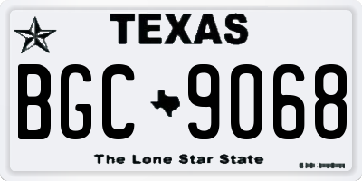 TX license plate BGC9068