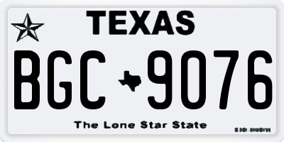 TX license plate BGC9076
