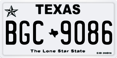 TX license plate BGC9086