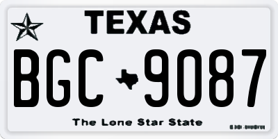 TX license plate BGC9087
