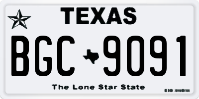 TX license plate BGC9091
