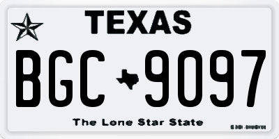 TX license plate BGC9097