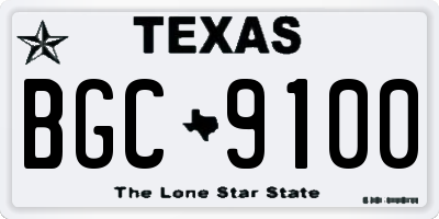 TX license plate BGC9100