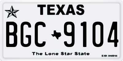 TX license plate BGC9104