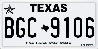 TX license plate BGC9106