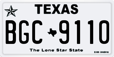 TX license plate BGC9110