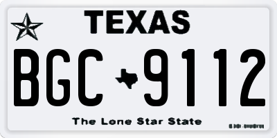 TX license plate BGC9112