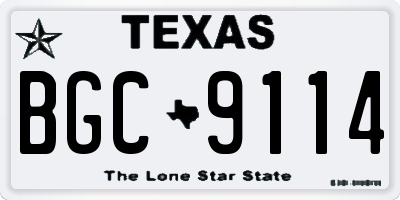TX license plate BGC9114