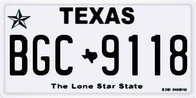 TX license plate BGC9118