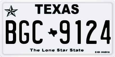 TX license plate BGC9124