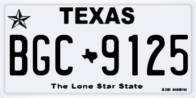TX license plate BGC9125