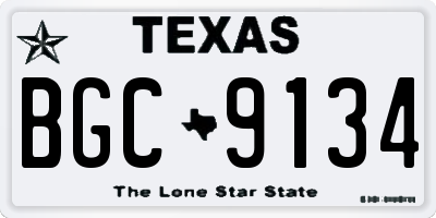 TX license plate BGC9134