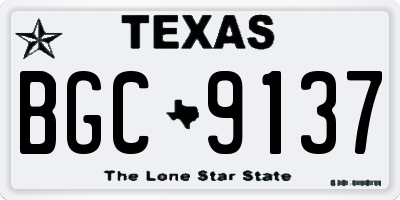 TX license plate BGC9137