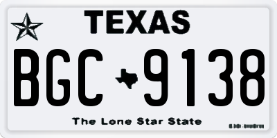TX license plate BGC9138